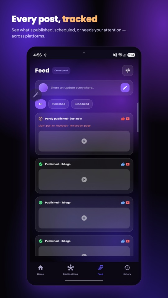 MiniStream Unified Feed